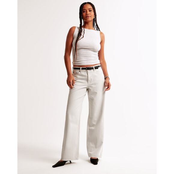 Women's 6 (28) Abercrombie & Fitch The Ultra Loose Low Rise Jean in Icy Grey - Picture 1 of 4